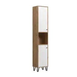 toom Baumarkt Hochschrank 'Touch' weiß, braun matt 36 x 191 x 29 cm Angebot