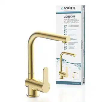 toom Baumarkt Schütte Spültischarmatur 'London' mattgold mit herausziehbarem Auslauf Angebot