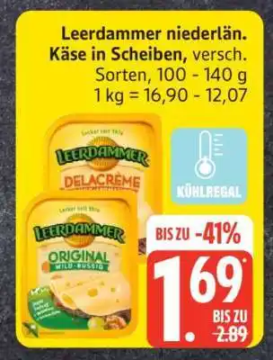 Edeka Leerdammer niederländischer Käse in Scheiben Angebot