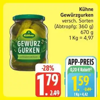 Edeka KÜHNE Gewürzgurken Angebot
