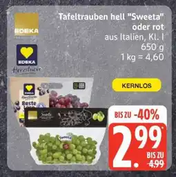 Edeka Tafeltrauben hell 'Sweeta' oder rot Angebot