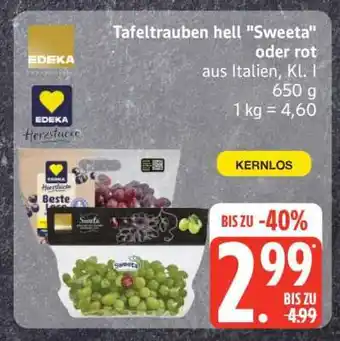 Edeka Tafeltrauben hell 'Sweeta' oder rot Angebot