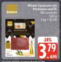 Edeka Rinder Carpaccio mit Parmesan und Öl Angebot