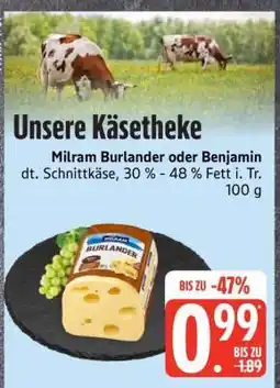 Edeka Milram Burlander oder Benjamin Angebot