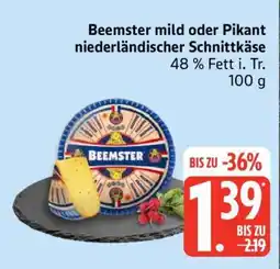 Edeka Beemster mild oder Pikant niederländischer Schnittkäse Angebot