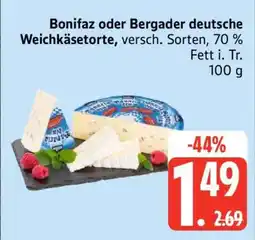 Edeka Bonifaz oder Bergader deutsche Weichkäsetorte Angebot