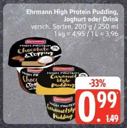Edeka Ehrmann High Protein Pudding, Joghurt oder Drink Angebot