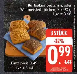 Edeka Kürbiskernbrötchen oder Weltmeisterbrötchen Angebot