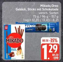 Edeka Mikado, Oreo Gebäck, Sticks mit Schokolade Angebot