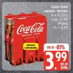 Edeka Coca Cola versch . Sorten Angebot