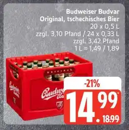 Edeka Budweiser Budvar Original tschechisches Bier Angebot