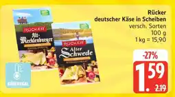 Edeka Rücker deutscher Käse in Scheiben Angebot