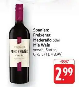 Edeka Freixenet Mederaño oder Mia Wein Angebot