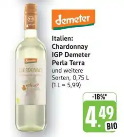 Edeka Italien: Chardonnay IGP Demeter Perla Terra Angebot