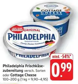 Edeka Philadelphia Frischkäsezubereitung oder Cottage Cheese Angebot