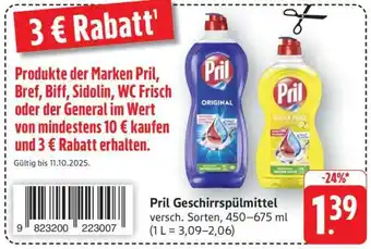 Edeka Pril Geschirrspülmittel Angebot