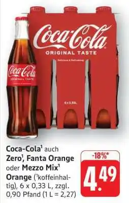 Edeka Coca-Cola, Zero, Fanta Orange oder Mezzo Mix Angebot