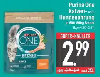 Edeka Purina One Katzen- oder Hundenahrung Angebot
