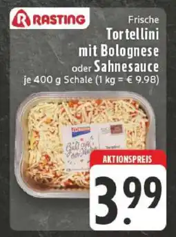 Edeka Frische Tortellini mit Bolognese oder Sahnesauce Angebot