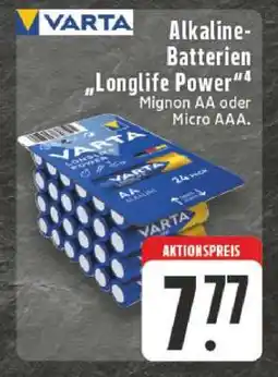 Edeka VARTA Alkaline-Batterien 'Longlife Power' Angebot