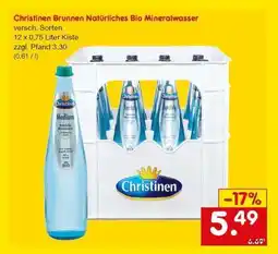 Netto Marken-Discount Christinen Brunnen Natürliches Bio Mineralwasser Angebot