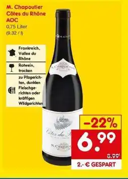 Netto Marken-Discount M. Chapoutier Côtes du Rhône AOC Angebot
