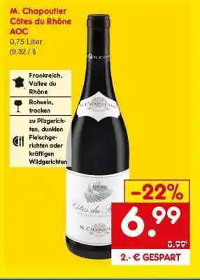 Netto Marken-Discount M. Chapoutier Côtes du Rhône AOC Angebot