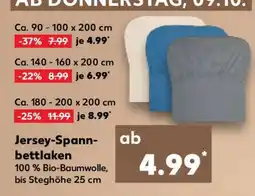 Kaufland Jersey- Spannbettlaken Angebot