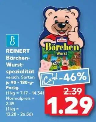 Kaufland REINERT Bärchen-Wurst-spezialität Angebot