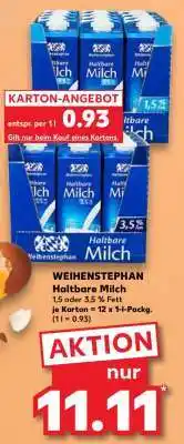 Kaufland Weihenstephan Haltbare Milch Angebot