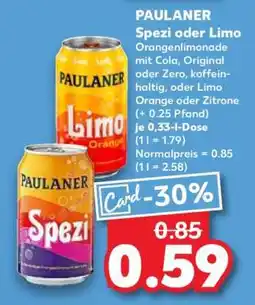 Kaufland Paulaner Spezi oder Limo Angebot
