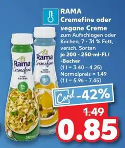 Kaufland RAMA Cremefine oder vegane Creme Angebot