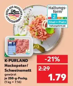 Kaufland K-PURLAND Hackepeter/Schweinemett Angebot
