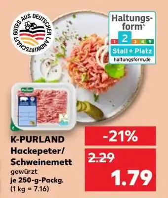 Kaufland K-PURLAND Hackepeter/Schweinemett Angebot