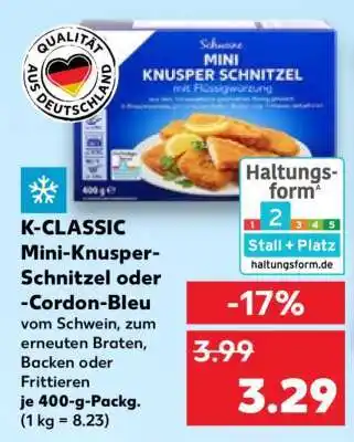 Kaufland K-CLASSIC Mini-Knusper-Schnitzel oder Cordon Bleu Angebot