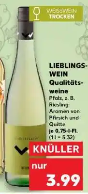 Kaufland LIEBLINGS-WEIN Qualitätsweine Angebot