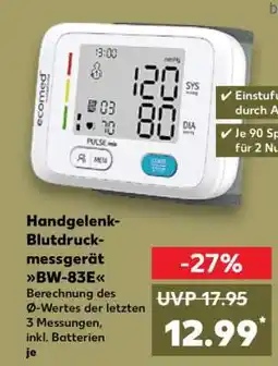 Kaufland Handgelenk-Blutdruckmessgerät BW-83E Angebot
