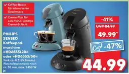 Kaufland PHILIPS SENSEO Kaffeepadmaschine HD6553/20 oder HD6553/50 Angebot