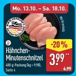 Aldi Nord Hähnchen-Minuten-schnitzel Angebot