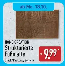 Aldi Nord HOME CREATION Strukturierte Fußmatte Angebot