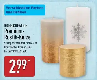 Aldi Nord HOME CREATION Premium-Rustik-Kerze Angebot