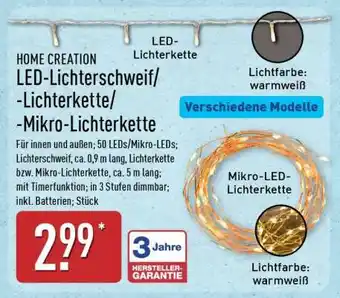 Aldi Nord LED-Lichterschweif/-Lichterkette/-Mikro-Lichterkette Angebot