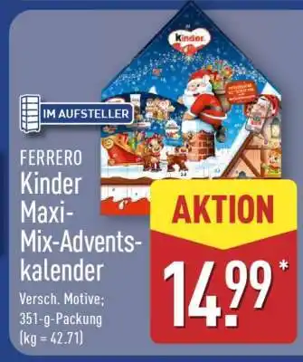Aldi Nord FERRERO Kinder Maxi-Mix Adventskalender Angebot