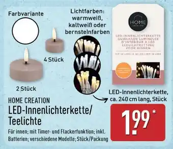 Aldi Nord LED-Innenlichterkette, ca. 240 cm lang, Stück Angebot