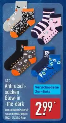 Aldi Nord L&D Antirutschsocken Glow in the Dark Angebot