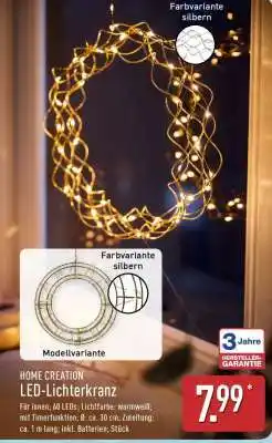 Aldi Nord HOME CREATION LED-Lichterkranz Angebot
