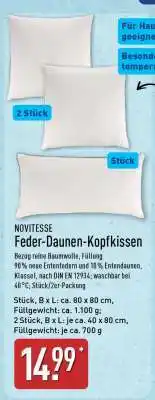 Aldi Nord NOVITESSE Feder-Daunen-Kopfkissen Angebot