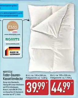 Aldi Nord NOVITESSE Feder-Daunen-Kassettendecke Angebot