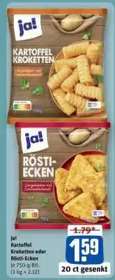 REWE ja! Kartoffel Kroketten oder Rösti-Ecken Angebot