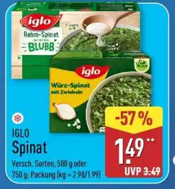 Aldi Nord Iglo Spinat Angebot